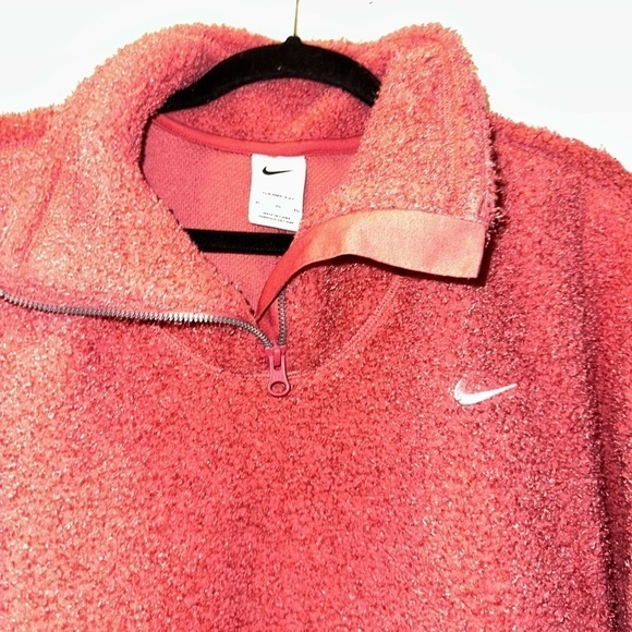 Nike women’s pink therma fit teddy pull over sweatshirt jacket XL - Picture 4 of 13